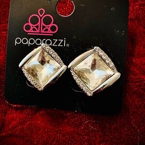 Paparazzi Silver Crystal Earrings